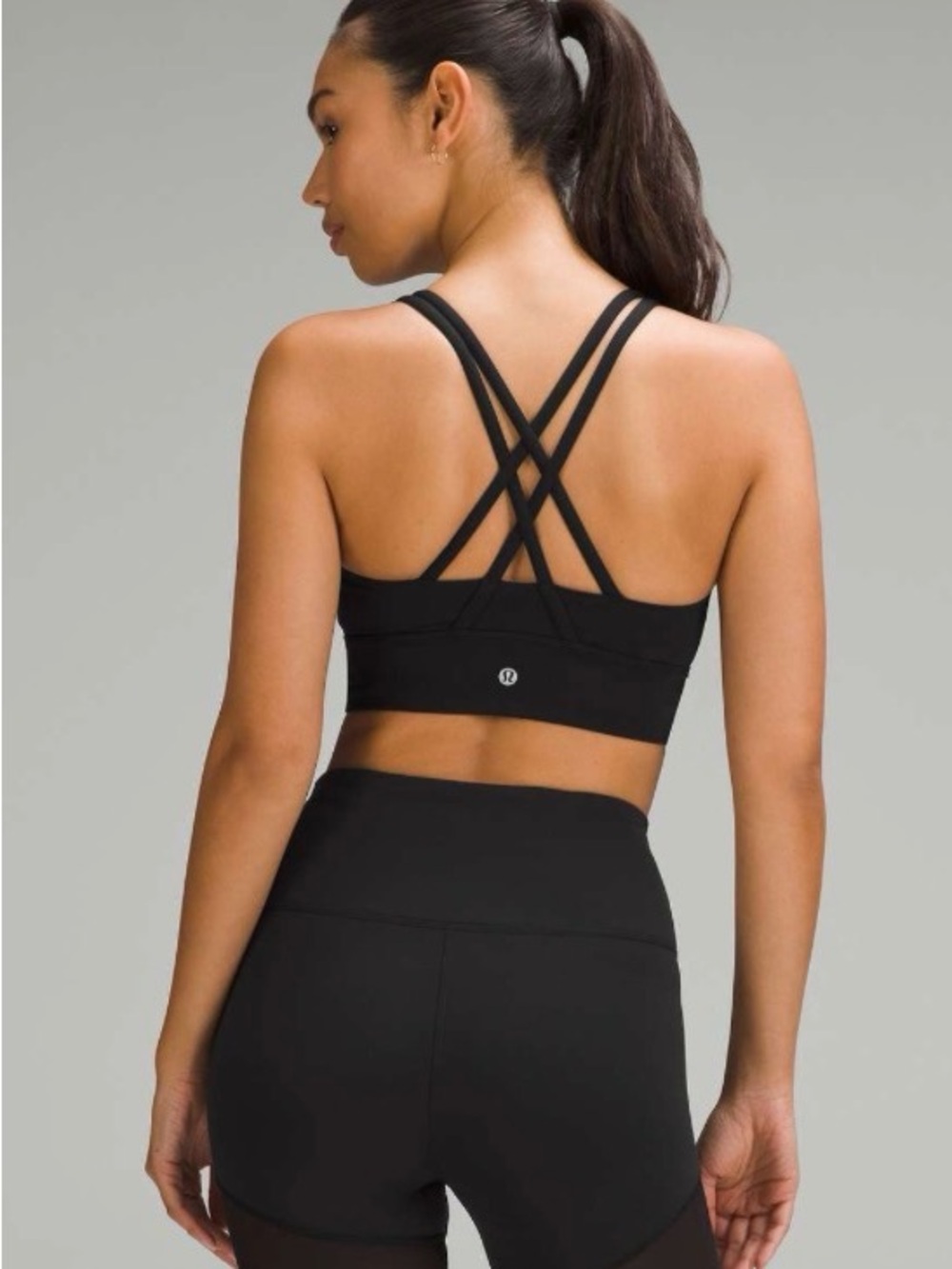 Lululemon Energy Bra Long Line, Size 10  
Black
